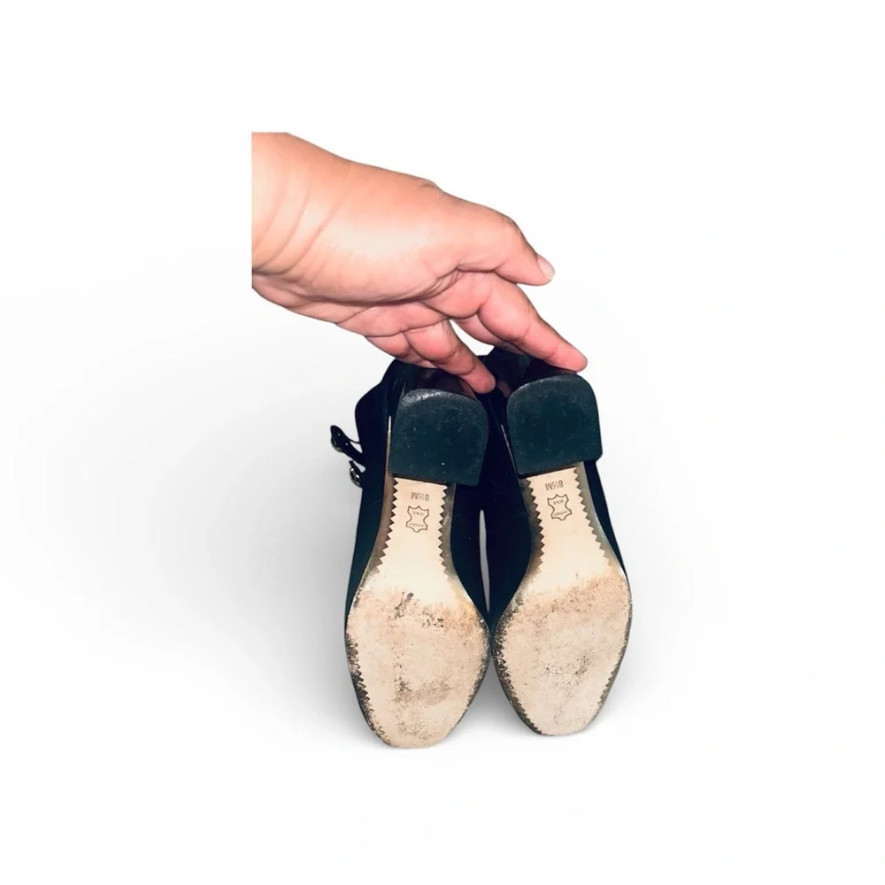 Tory Burch Black Booties with Gold Buckles - Picture 7 of 9